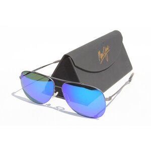 MAUI JIM Cinder Cone POLARIZED Sunglasses B789-02S Gunmetal/Hawaii Blue NEW